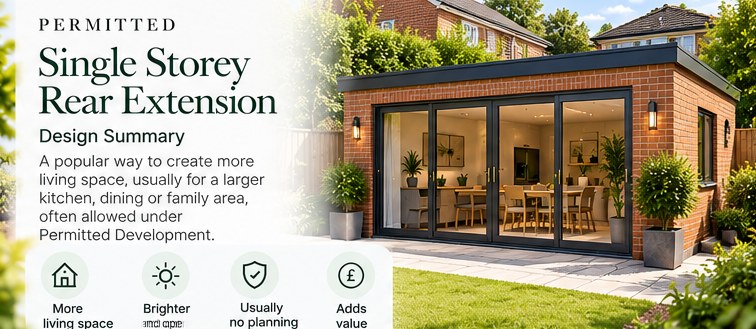 Design summary — Single Storey Rear drawing package