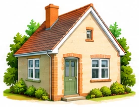 Illustration of a detached house representing Permitted Development rules