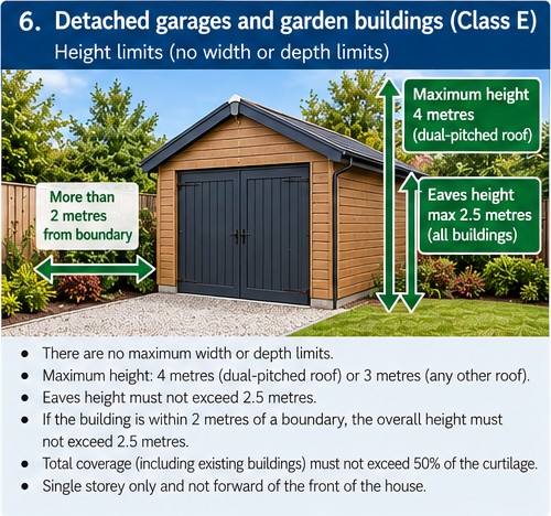 Garage / garden room - Class E limits