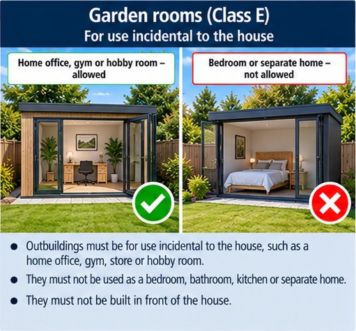 Detached garden room - Class E guide