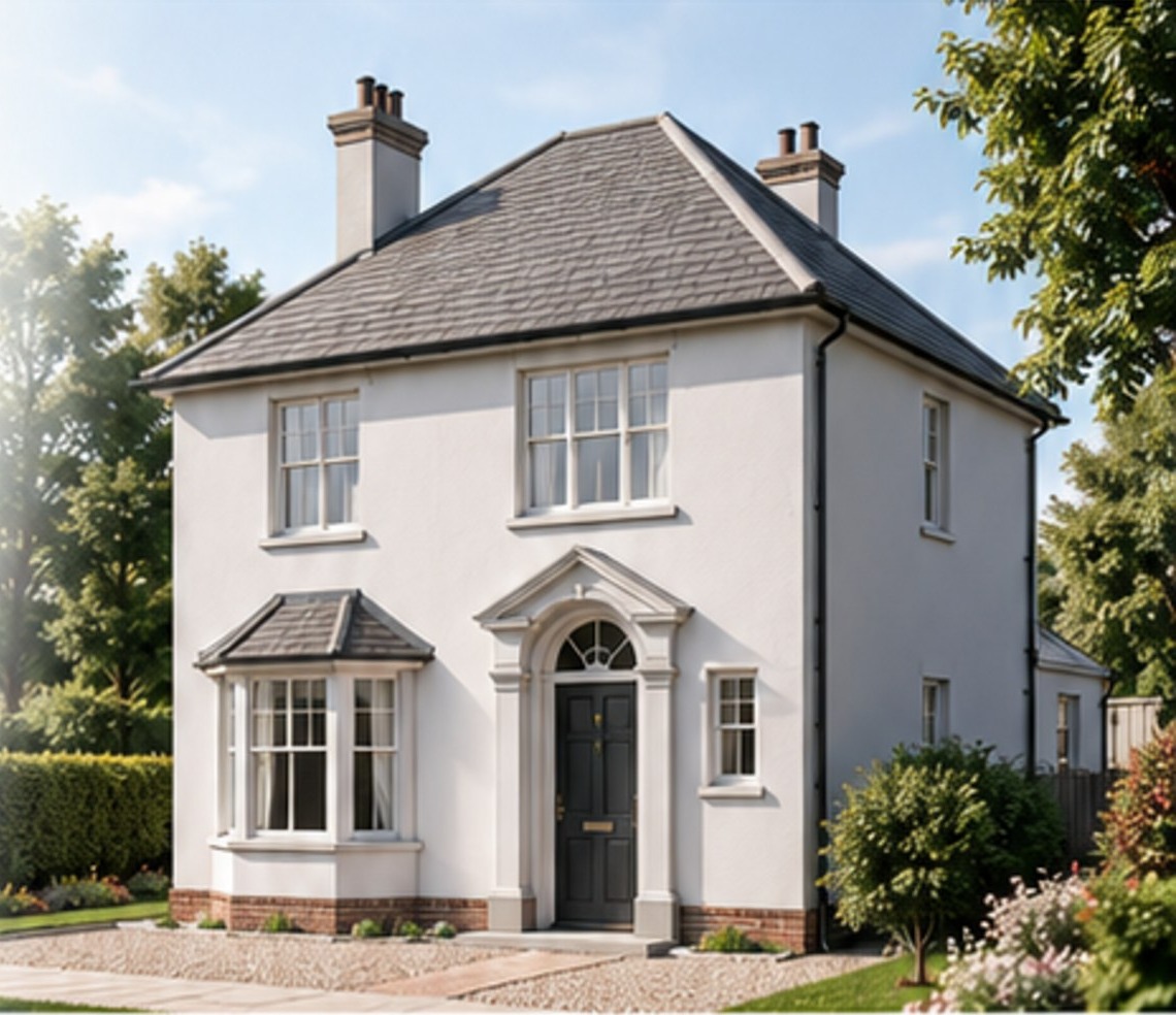 The original dwellinghouse shown in grey with later extensions shown in green