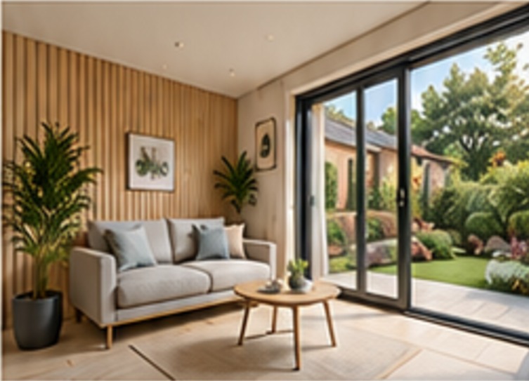 Inside a finished garden room