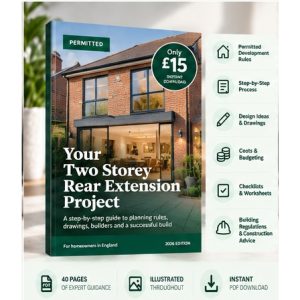 Your Two Storey Rear Extension Project illustrated homeowner PDF guide by PERMITTED, £15 digital download.